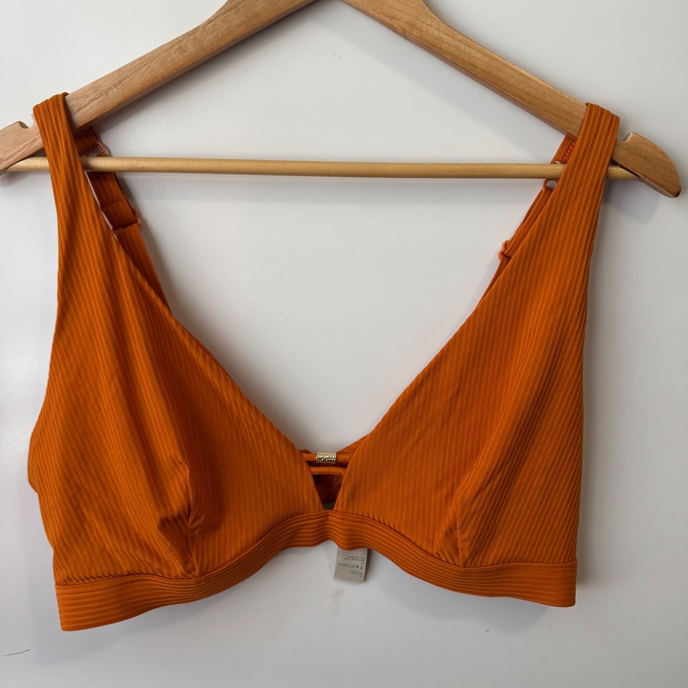 Dorina Ribbed‎ Bralette Plunge Adjustable Straps Orange 2XL - Picture 3 of 5